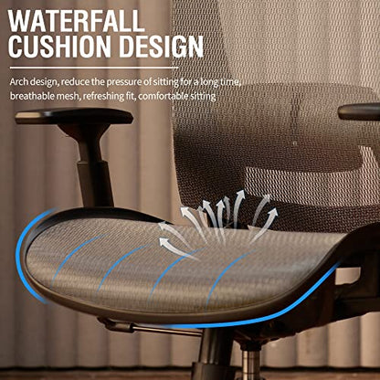 T96 Mesh Office Chair,Ergonomic Computer Desk Chair,Sturdy Task Chair- Adjustable Lumbar Support & Armrests,Tilt Function,Comfort Wide Seat,Swivel Home Office Chair - color: Charcoal