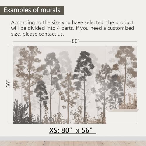 AFZEVEB-Tropical Jungle Peel and Stick Wallpaper Trees Walls Mural - color: X807, size: 80" x 56"