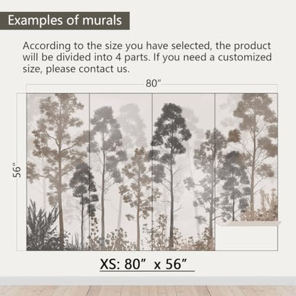 AFZEVEB-Tropical Jungle Peel and Stick Wallpaper Trees Walls Mural - color: X807, size: 80" x 56"