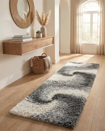 Rugs.com - Soft Touch Shag Rug – 7 Ft Runner Smoke Gray Shag Rug Plush Easy-Clean Runner for Hallways and Entryways - color: Smoke Gray, size: 2' x 6'7" (Runner)