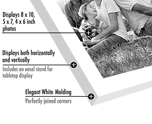Americanflat Set of 10 Picture Frames with Shatter-Resistant Glass - Gallery Wall Frame Set with Two 8x10, Four 5x7 and Four 4x6 Frames - Signature Collection - White | Includes two 8x10, four 5x7 and four 4x6, shatter-resistant glass, hanging hardware in