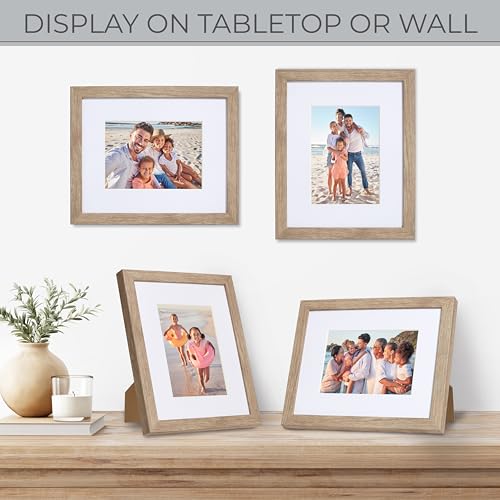 Sheffield Home 4 Piece Gallery Wall Frame Set, 8x10 Inch, Light Natural - color: Light Natural, size: 8x11 Inch