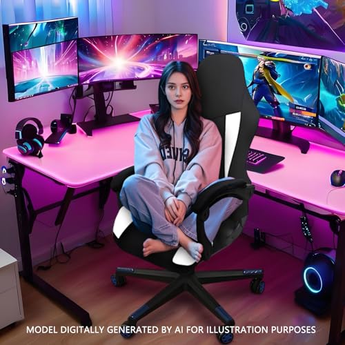 Gaming Chair Covers Only,Stretchable Fit Thick Breathable Mesh | Cat Scratch Proof,Scratch Resistant,Soft,Gaming Chair Seat Cover with 2Pcs Armrest Slipcovers(Black-white,Style 1) - color: Black-white, size: Style 1