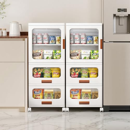 VECELO Narrow Bathroom Storage Cabinet with 2 Drawer, Foldable Storage Organizer with Movable Wheels and Adjustable Shelf for Small Space, Kitchen, Laundry, White - size: 2 Drawer