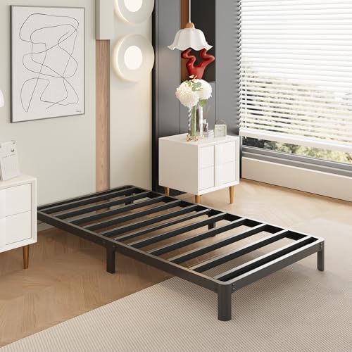 Yicensen 8 Inch Twin Bed Frames No Box Spring Needed, Heavy Duty Metal Twin Size Platform Bed Frame with Rounded Corner Legs, Easy Assembly, Noise Free, Black - size: Twin, style: 8 Inch