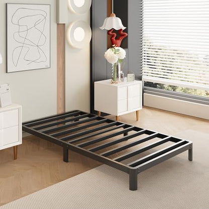Yicensen 9 Inch Twin Bed Frames with Rounded Corner Legs, Heavy Duty Metal Twin Size Platform Bed Frame No Box Spring Needed, Easy Assembly, Noise Free, Black - size: Twin, style: 9 Inch