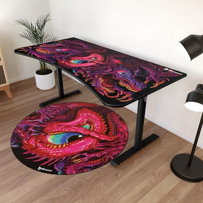 Arozzi Arena Special Edition Ultrawide Curved Gaming and Office Desk with Full Surface Water Resistant Desk Mat Custom Monitor Mount Cable Management Cut Outs - Crawling Chaos | Full Surface Water-Resistant Desk Mat, Monitor Mount Cut-Outs, Cable Manageme