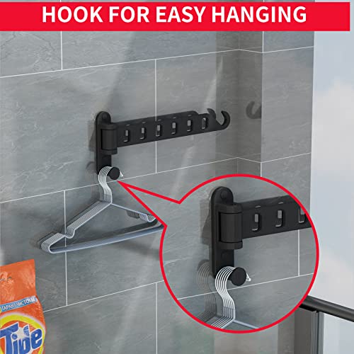 JOOM Laundry Drying Rack Wall Mounted Clothes Drying Rack Clothes Hanger Grey 2 Pack - color: Gray, size: two pack