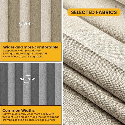 100% Blackout Room Divider Curtains Ceiling Curtain Track Sets Blackout Curtains Ceiling Track for Curtain Flexible Track Curtain Extra Wide(Beige, W180 x L96, 1 Pack) - color: Beige, size: 180"W x 96"L (Pack of 1)