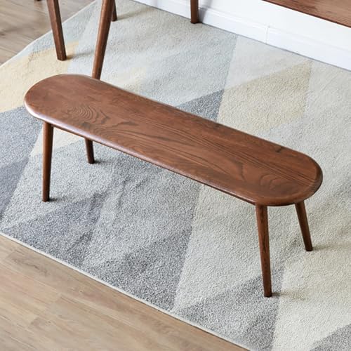 100% Solid Oak Wood Dining Bench,Wooden Bench Indoor for Entryway | Bench Indoor for Entryway and Bedroom,natural wood texture, durable seating solution for dining and entry spaces - color: Walnut Clolr, size: 47.24