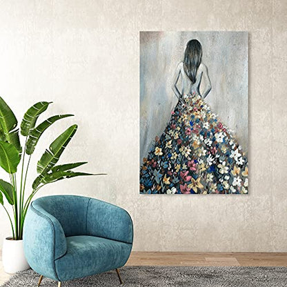 Oliver Gal Girl with Flower Thoughts Canvas Print Wall Art for Living Room, Bedroom, and Bathroom, 36" x 54", Gallery Wrapped - color: Gallery Wrapped, size: 1.5"L x 1.5"W