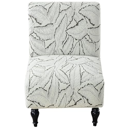 Armless Chair Cover Jacquard Furniture Protector Chenille Accent Chair Covers Elegance Removable Slipper Chair Slipcover for Living Room Army Green - color: Army Green