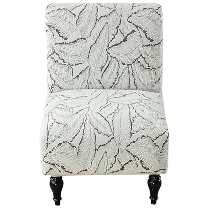 Armless Chair Cover Jacquard Furniture Protector Chenille Accent Chair Covers Elegance Removable Slipper Chair Slipcover for Living Room Army Green - color: Army Green