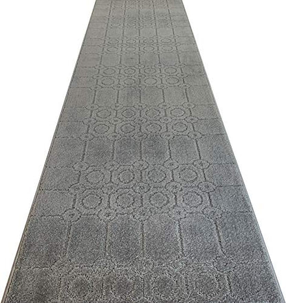 REMNAZ Custom Size Hallway Runner Rug, Art Grey, 25 in x 3 ft | Cut to Fit, Non-Slip Rubber Backed, Grip and Traction for Slipping Dogs on Hardwood & LVP, Washable, Lays Flat, Stays Put - color: Art / Grey, size: 2'1" x 3' (Rectangular)