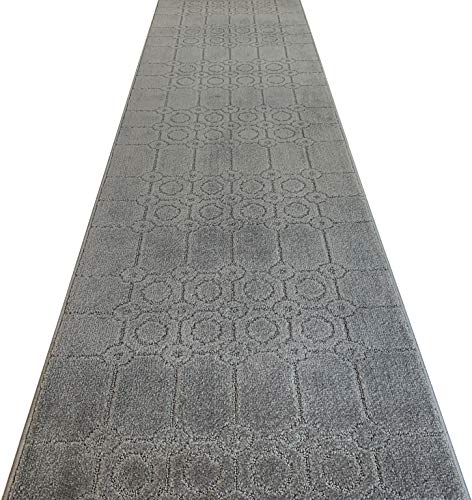 REMNAZ Custom Size Hallway Runner Rug, Art Grey, 25 in x 4 ft | Cut to Fit, Non-Slip Rubber Backed, Grip and Traction for Slipping Dogs on Hardwood & LVP, Washable, Lays Flat, Stays Put - color: Art / Grey, size: 2'1" x 4' (Rectangular)