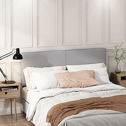 Furinno Roanne Upholstered Headboard, Queen, Glacier - color: Glacier, style: Queen-Plain