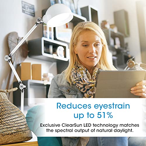 OttLite Prevention Pharmacy LED Floor Lamp, Adjustable, White | ClearSun LEDs Reduce Eyestrain | 3-Point Adjustable Neck | 3 Brightness Settings