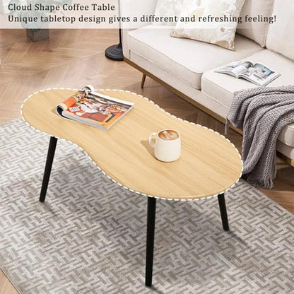 Small Coffee Table Cloud Coffee Table Modern Center Table Floor Table Walnut Irregular Coffee Tables Suitable for Living Room Small Spaces - color: Walnut
