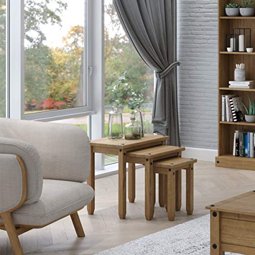 Small Coffee Table - Wood Nesting Tables - Small Coffee Tables for Living Room - Nesting Tables Set of 3 - Brown - color: Brown