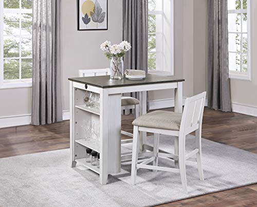 Lexicon Vague 3-Piece Pack Counter Height Set, Gray/White - color: Gray/White