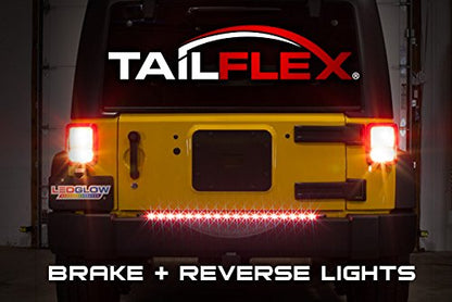 LEDGlow 36" Red TailFlex Tailgate LED Light Bar with White Reverse Lights | Fits Jeep & SUVs, Brake, Running, Turn Signals & Hazard Lights, Flexible Waterproof Strip, Flat 4 Pin Connector
