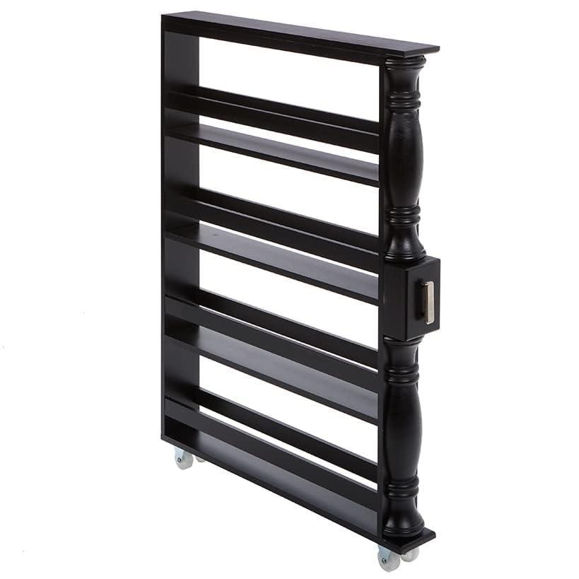 Slim Rolling Can and Spice Racks - Black - color: Black