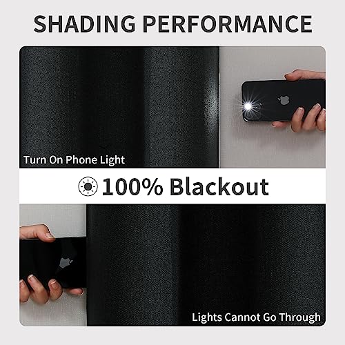 Joydeco Blackout Curtains 120 Inches Long 2 Panels Burg, Room Darkening Curtains for Bedroom, 100% Black Out Textured Thermal Drapes Privacy Protection 2 Panels Set(W52 x L120 Inch, Charcoal Grey) - color: Charcoal Grey, size: 52"W x 120"L (Pack of 2)