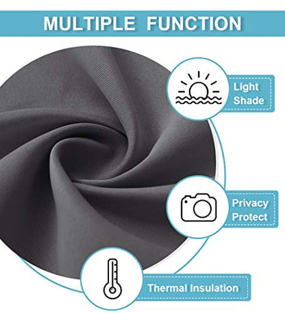 RYB HOME Kitchen Blackout Curtains Over Sink 36 inch Length, Rod Pocket | Summer Light UV Blocking,, Energy Efficient, Cabinet Shelf Cupboard Blinds Shades Window Coverings, W29 x L36, Grey, 2 Panels - color: Grey, size: 29"W x 36"L (Pack of 2)