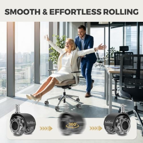 Office Chair Wheels 2 Inch Replacement for All Hardwood and Carpet Floors - color: Grey-B-2 Inch