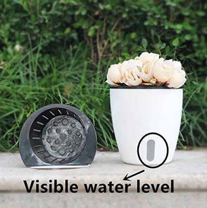 5 Pack Visible Water Level Self Watering Planter with Inner Pot,Hanging Planters,Wall Mounted Plants Holder,Small Flower pots Indoor Out Flowerpot with 5 Hooks for All House Plants (White) - size: 4.25 Inch