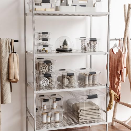 Superio Clear Storage Bins with Lids, Stackable Storage Box with Latches and Handles, Extra Small, 6 Pack 1.75 Quart - size: 1.85 Qt, style: 6 Pack