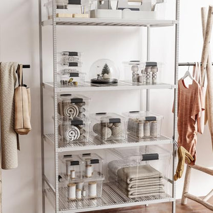 Superio Clear Storage Bins with Lids, Stackable Storage Box with Latches and Handles, Extra Small, 6 Pack 1.75 Quart - size: 1.85 Qt, style: 6 Pack
