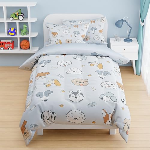 SANDJEST Dog Duvet Cover Sets Full Size for Kids Boys Girls, Incude 1 Polyester Comforter Cover 80x90 Inches and 2 Pillowcases 20x26 Inches, Comforter Not Included, Gift for Christmas Birthday - color: Dog, size: Full