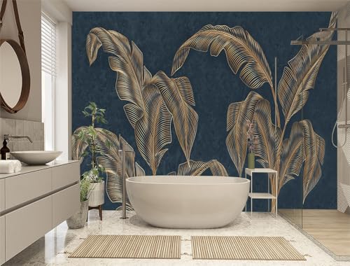 XMPMBM-Modernity Simple Abstraction Banana Leaf Fabric Wallpaper Dark Leaf Living Room Bedroom Bathroom wall Mural-W 88" X H 59"（36 Square Foot） - color: X29, size: 88"x59"