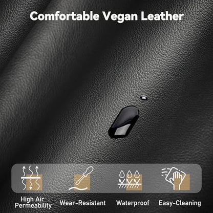 80'' Futon Sofa Bed,Faux Leather Futon Sleeper Sofa, Convertible Loveseat with Adjustable Sofa Backrest,Modern Couches for Living Room, Bedroom, Apartment, Office (Black) - color: Faux Leather Black