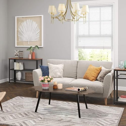 Modern Coffee Tables for Living Room Cloud Shape Center Table Industrial Irregular Wood Grain Table Top Coffee Table, Rustic Brown Unique Furniture for Living Room Home - color: Rustic Brown-1