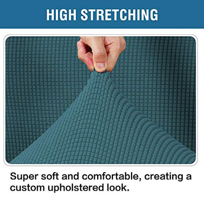 H.VERSAILTEX Ottoman Cover Slipcover Rectangle Fit Length 33'-38' Footrest Sofa Slipcovers Stool Cover Footstool Protector Covers Feature Stretch Thick Jacquard Fabric Removable Washable - Deep Teal - color: Deep Teal, size: Rectangle-X-Large