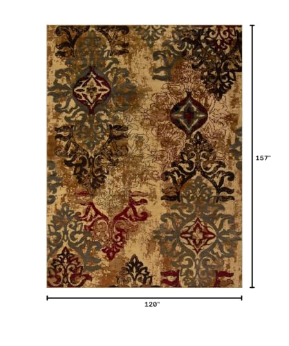 Unique Loom Barista Collection Area Rug - Congencis (10' x 13' 1" Rectangle, Beige/Blue) - size: 10' x 13'1" (Rectangular)