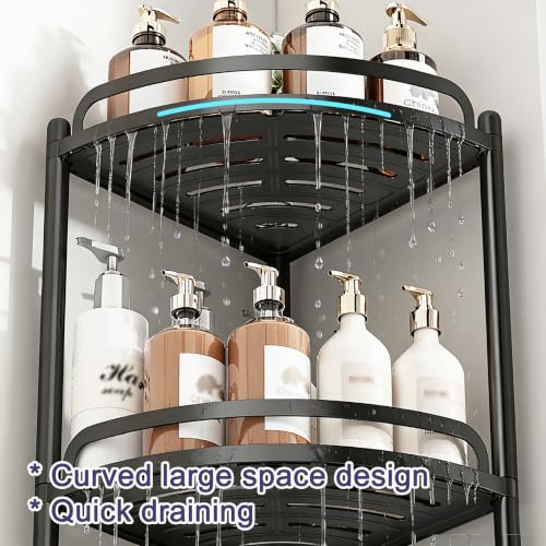 Standing Shower Caddy Corner Shelf Rustproof Shower Organizer Shampoo Holder