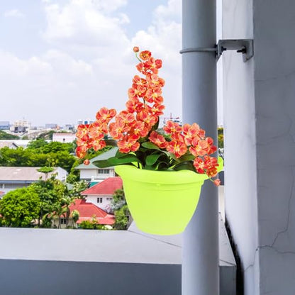 Toddmomy Green Vertical Wall Planter Hanging Basket, Lightweight Useful Hanging Planter for Indoor Outdoor Plants, Creative Pipe-Mounted Plant Pot for Balcony Garden Storage