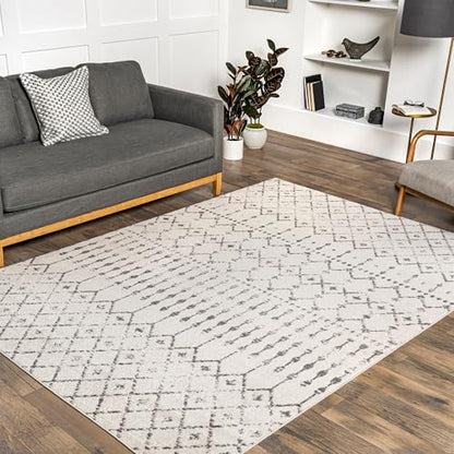 nuLOOM Blythe Grey Trellis Power Loomed Runner Rug, 2' x 8' - color: Blythe Grey, size: 2'8" x 8' (Rectangular)