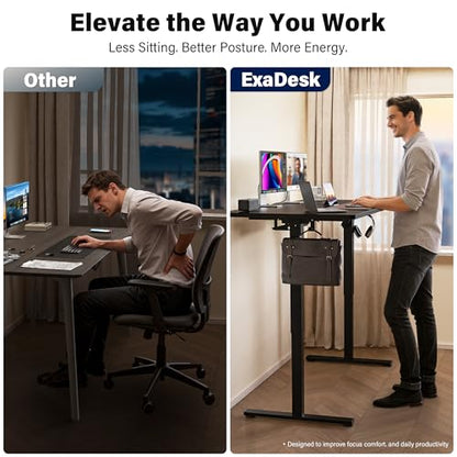 Electric Standing Desk, 63 x 30 Inch, Classic Black | Extra Large Desktop, Adjustable Height, Sit to Stand, Home Office Workstation, Supports Dual & Triple Monitor - color: Classic Black