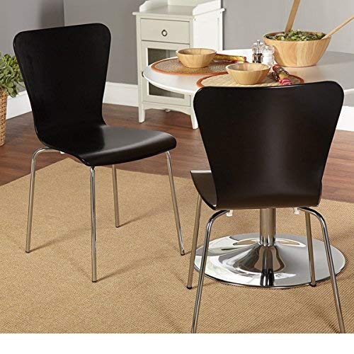 Simple Living Pisa Bentwood Stackable Dining Kitchen Chairs (Set of 2) (black) - color: Black