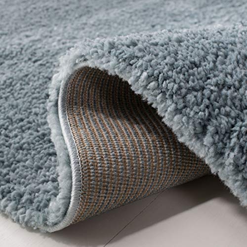 SAFAVIEH August Shag Collection Accent Rug - 2'3" x 4', Aqua, Solid Design, Non-Shedding & Easy Care, 1.2-inch Thick Ideal for High Traffic Areas in Entryway, Living Room, Bedroom (AUG900J) - color: Aqua, size: 2'3" x 4' (Rectangular)