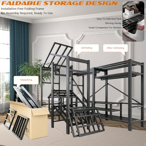 Portable Closet with Drawers Heavy Duty with Cover, KT-white L:59in/150cm - color: Kt Off-white, size: L:59in/150cm
