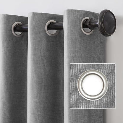 Sun Zero Columbia 2-Pack Thermal Energy Saving 100% Blackout Grommet Curtain Panel Pair, 50" x 84", Gray - color: Grey, size: 50"W x 84"L (Pack of 2)