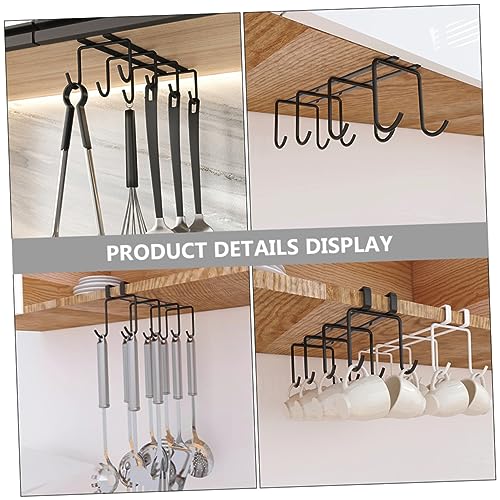 PRETYZOOM Cup Holder Under Cabinet Stand Rack for Mugs Drying Hanger for Kitchen Bottle Organizer - color: Black