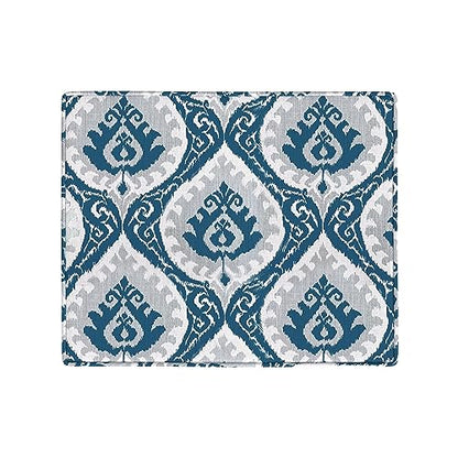HomePop 22" Modern Rectangular Storage Ottoman - Blue Ikat Medallion Print - color: Blue Ikat Medallion Print