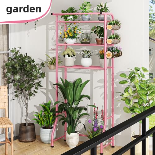 Simple Trending 3 Tier Over The Toilet Rack, Shelf Bathroom, Bathroom Stand Organizer Space Saver, Pink - color: Pink With Towel Rack