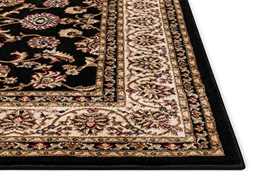 Well Woven Barclay Collection Sarouk Black 4x5 Area Rug - for Entryways, Small Bedrooms, Living Rooms - color: Black, size: 3'11" x 5'3" (Rectangular)